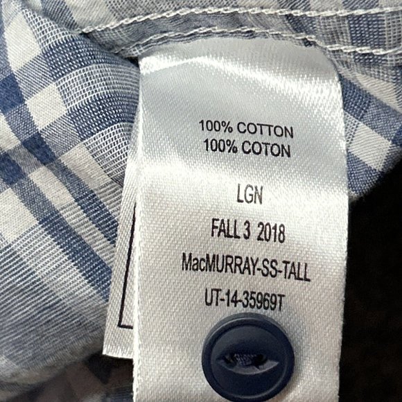 UNTUCKit MacMurray Shirt Mens XLT Tall Slim Blue Short Sleeve Button Up Cotton - Picture 8 of 9